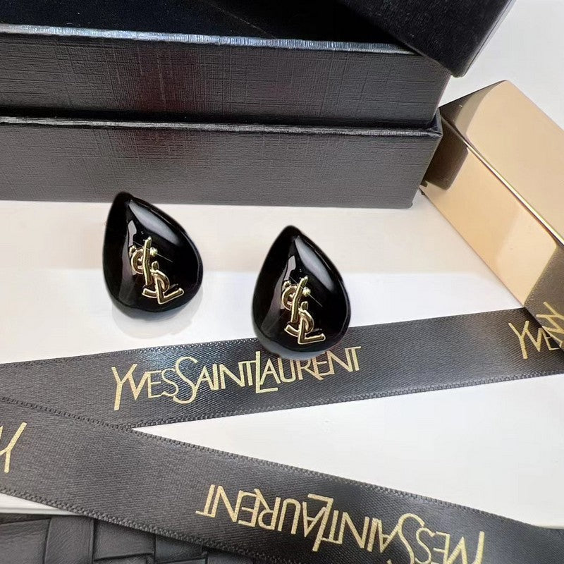 Saint Black Water Drop Earrings