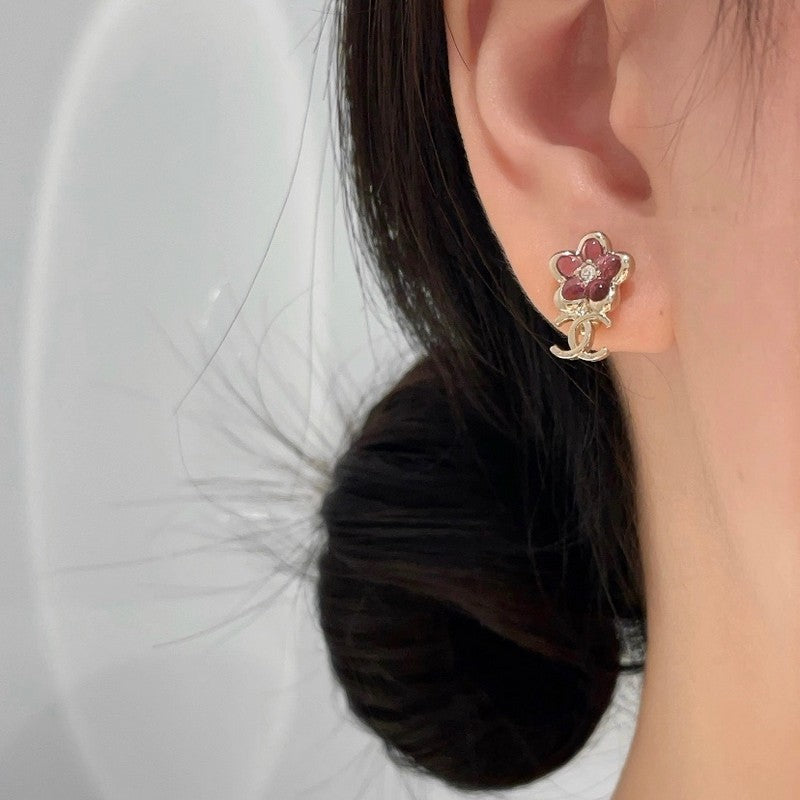 CC 26C Flower Crystal Earrings