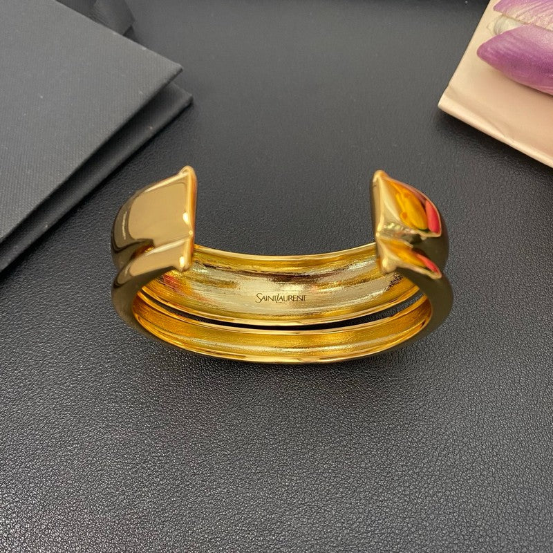 Saint Wide Gold Bracelet