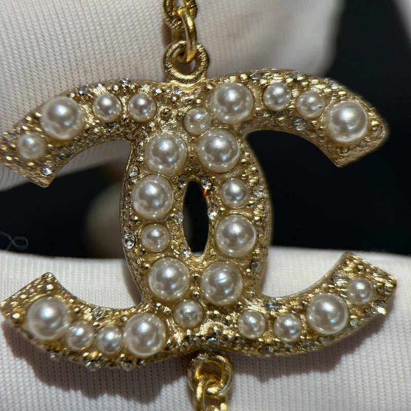 CC 100th Anniversary Fuax Pearl Long Necklace