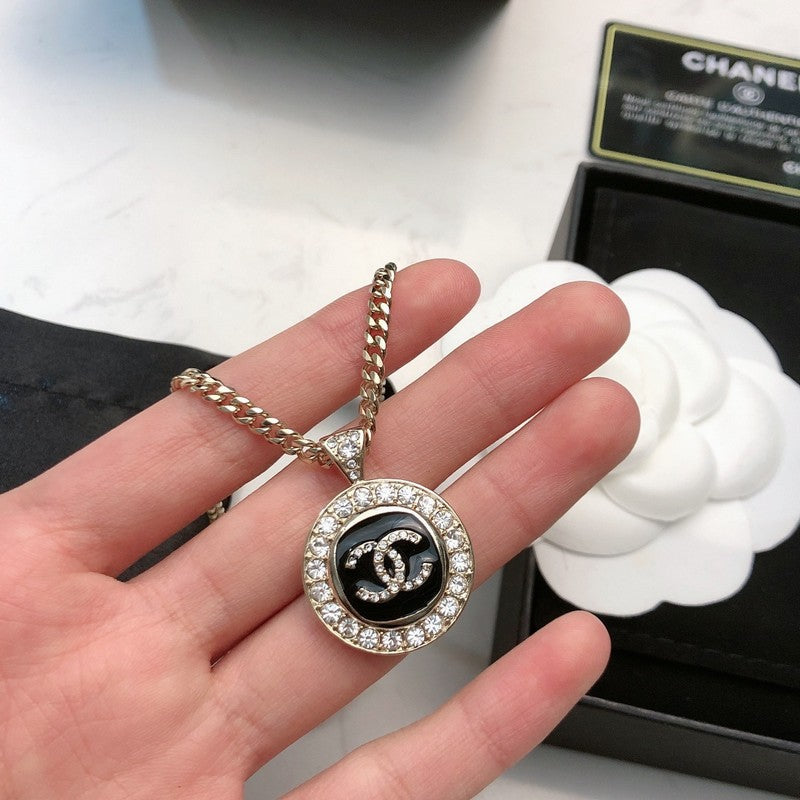 CC Black & White Diamond Gold Necklace