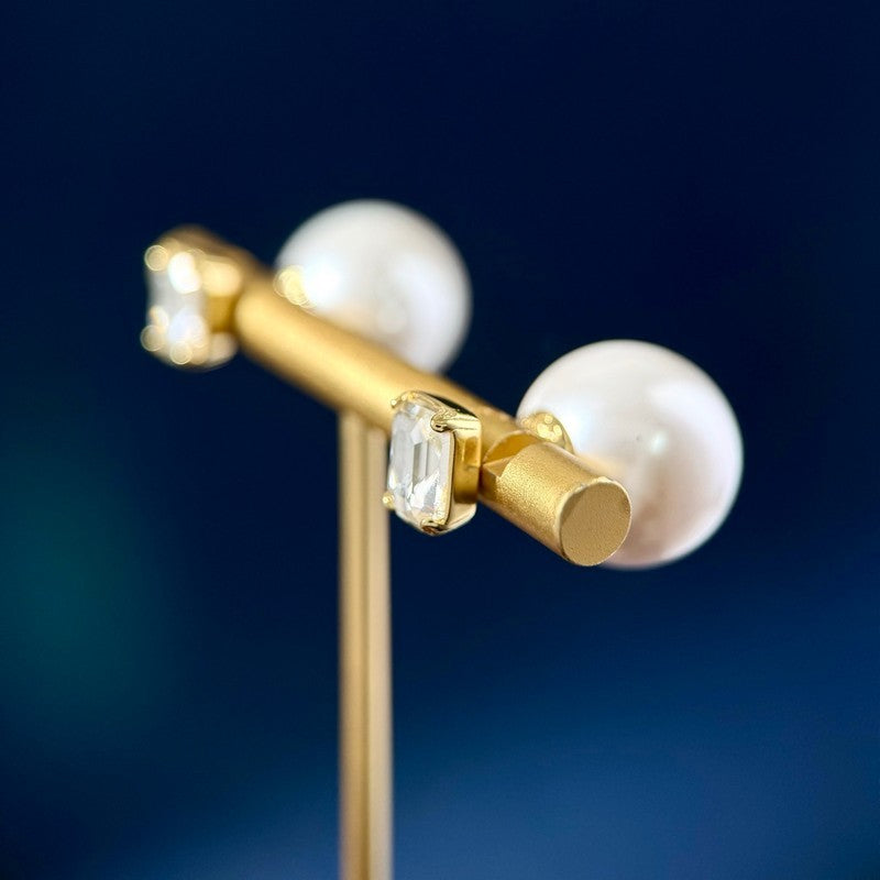 CD Pearl Crystal Earrings
