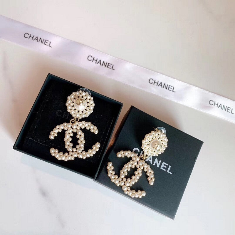 CC Pearl Drop Earrings