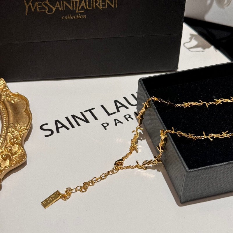 Saint Logo Gold Chain Necklace