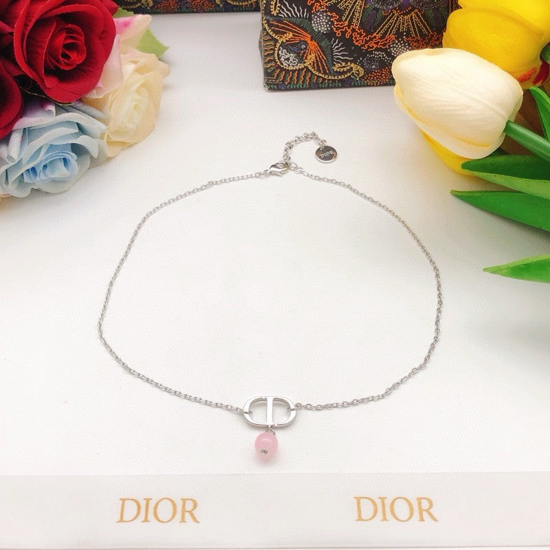 CD Petit Pink Pearl Drop Necklace