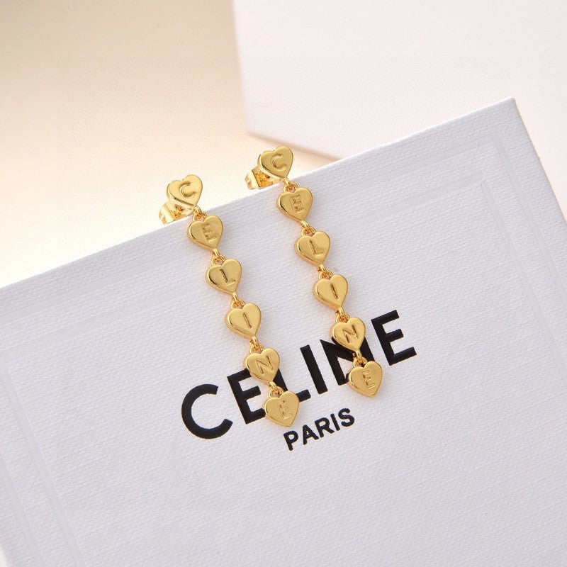 CE Triomphe Gold Long Earrings