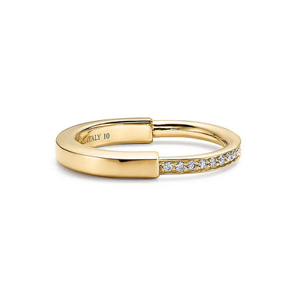 Tiff Lock Diamonds Yellow Gold Ring