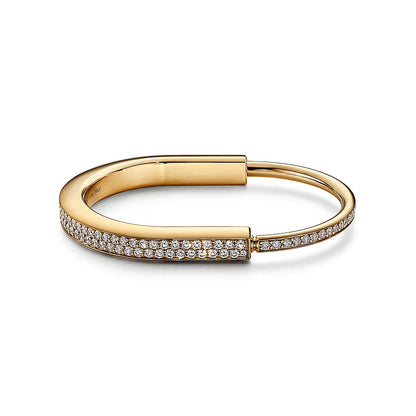 Tiff Lock Bangle Full Pave Diamonds Bracelet