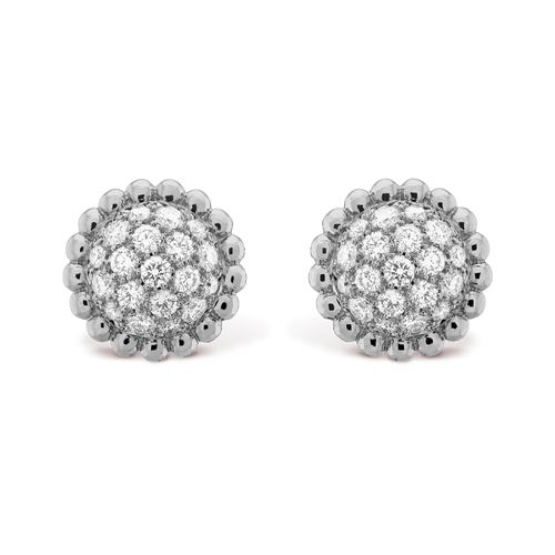 18k Van Cleef & Arpels Perlée Diamonds Earrings