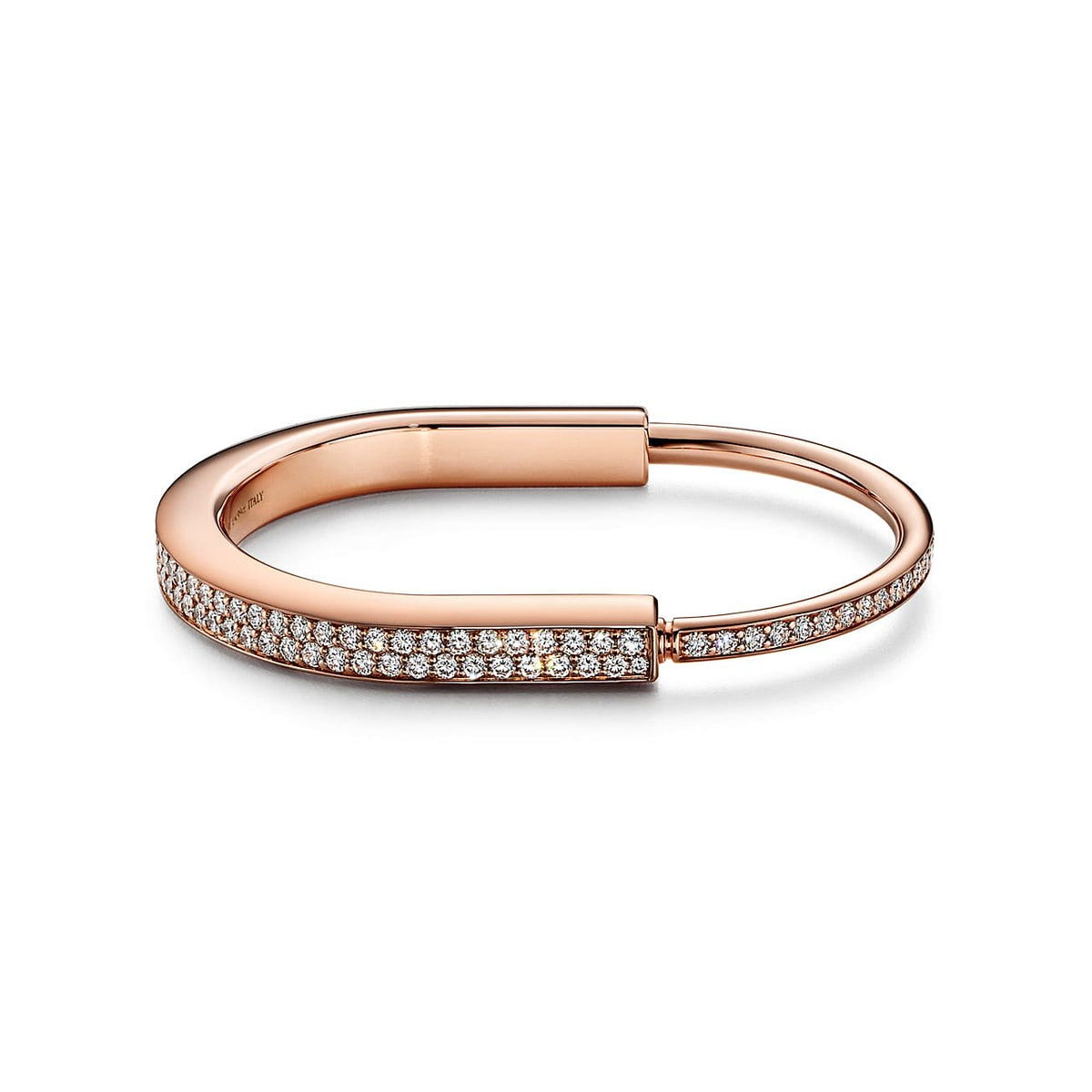 Tiff Lock Bangle Full Pave Diamonds Bracelet