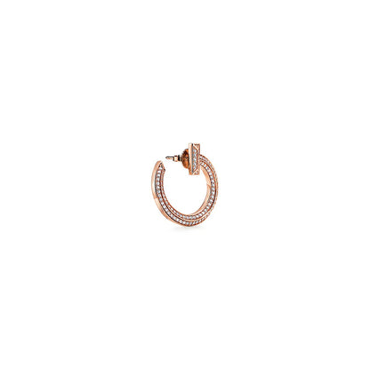 Tiff T1 Open Hoop Rose Gold Earrings