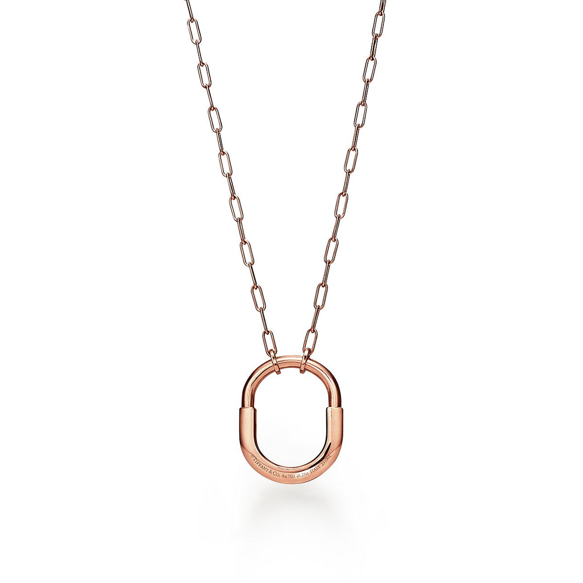 Tiff Lock Pendant Pave Diamonds Necklace