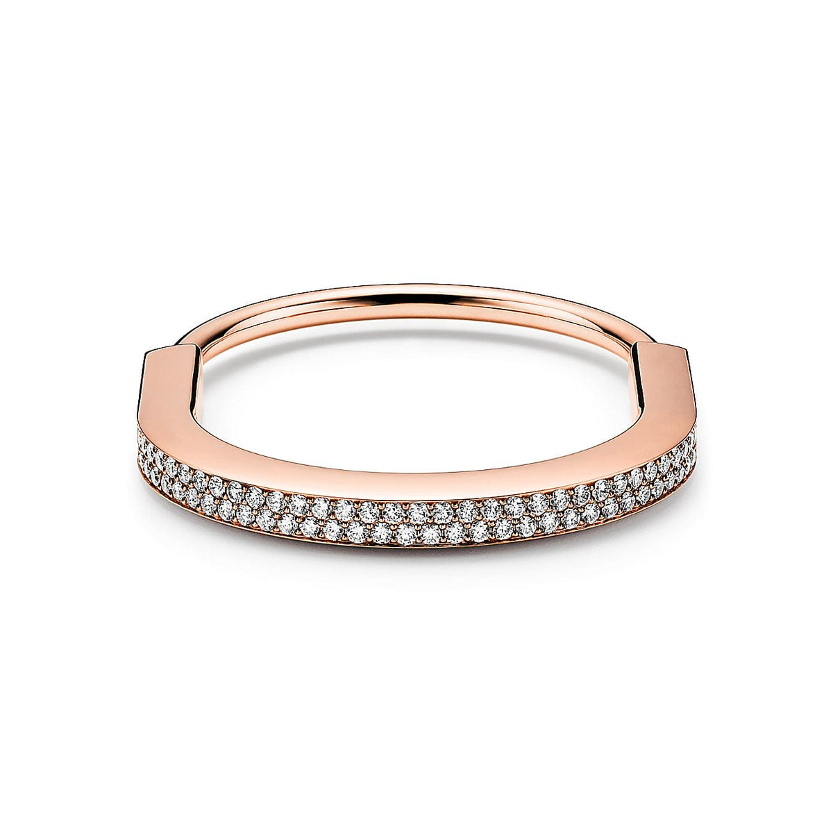 Tiff Lock Bangle Full Pave Diamonds Bracelet