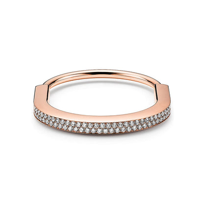 Tiff Lock Bangle Full Pave Diamonds Bracelet