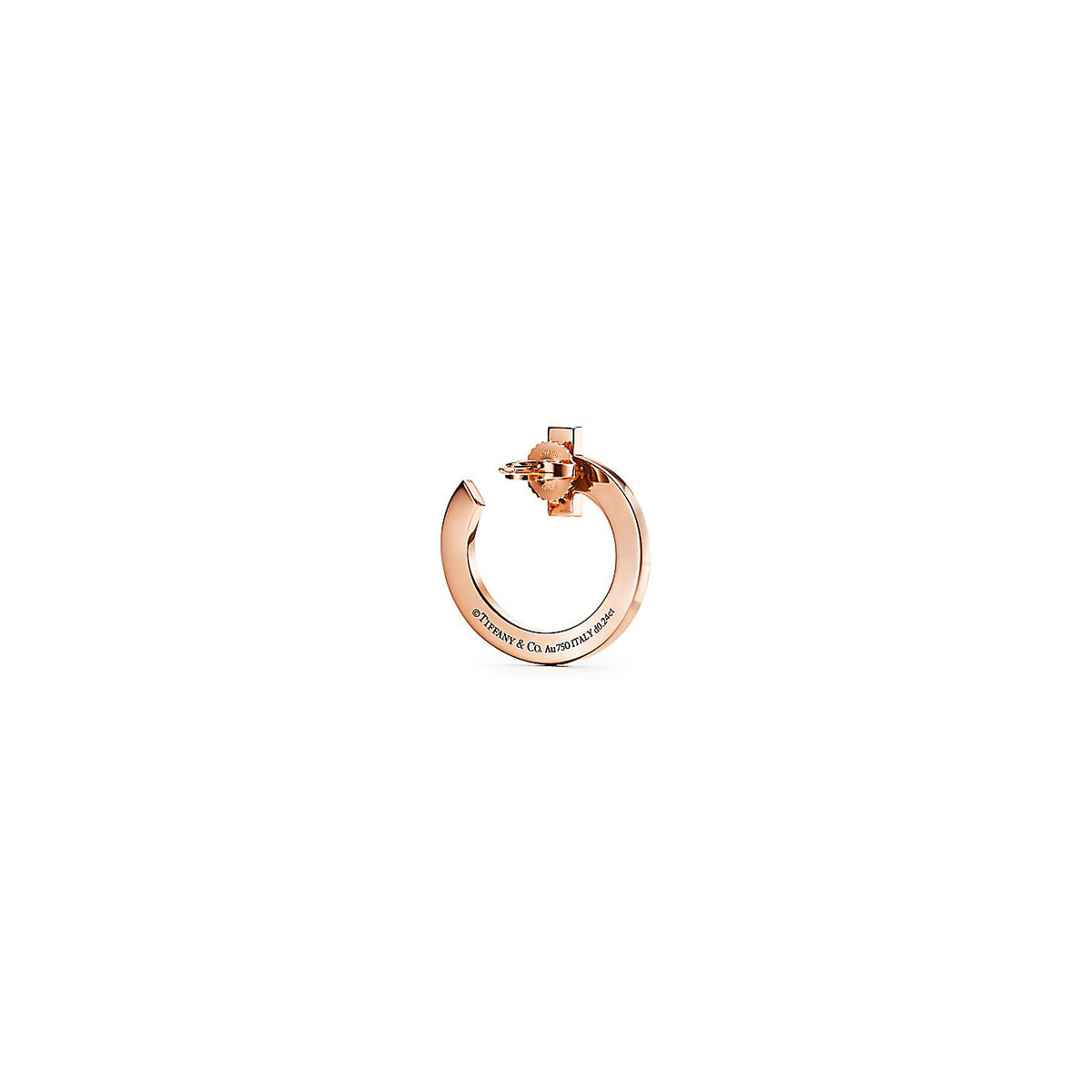 Tiff T1 Open Hoop Rose Gold Earrings