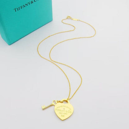Tiff Heart & Key Necklace
