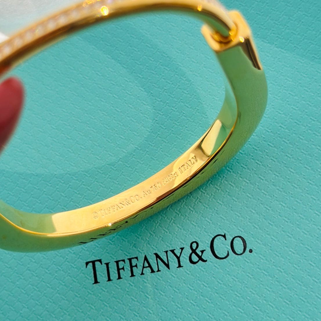 Tiff Lock Bangle Full Pave Diamonds Bracelet