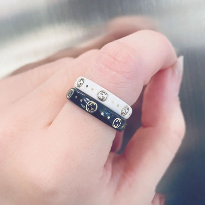 GG Icon Black Corundum Ring