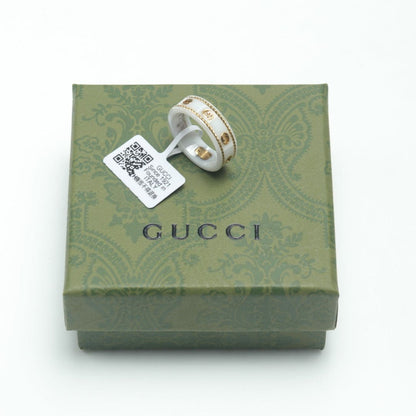 GG Interlocking G Icon White Zirconia Ring