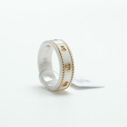 GG Interlocking G Icon White Zirconia Ring