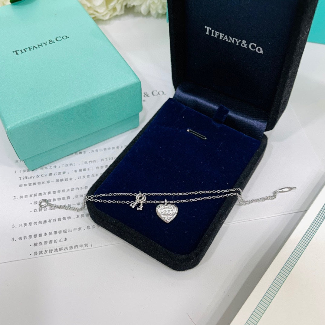 Tiff Heart Tag Key Bracelet