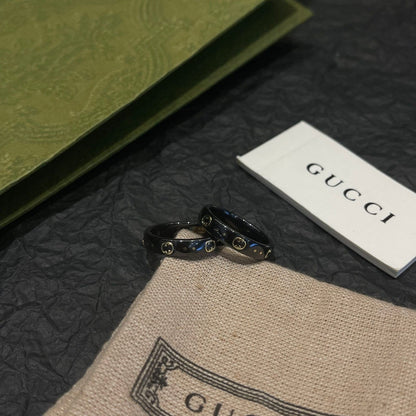 GG Icon Black Corundum Ring