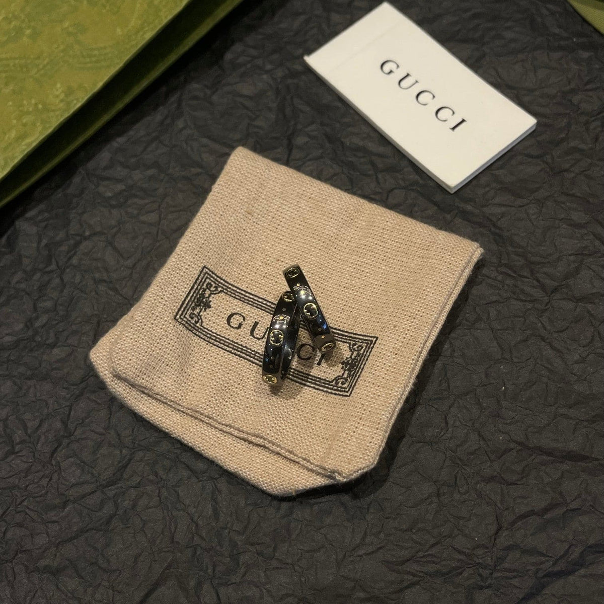 GG Icon Black Corundum Ring