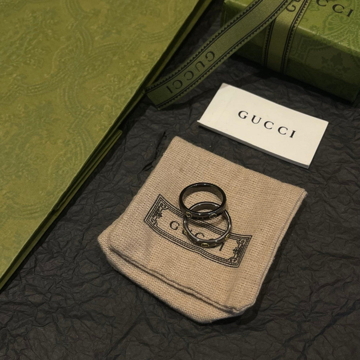 GG Icon Black Corundum Ring