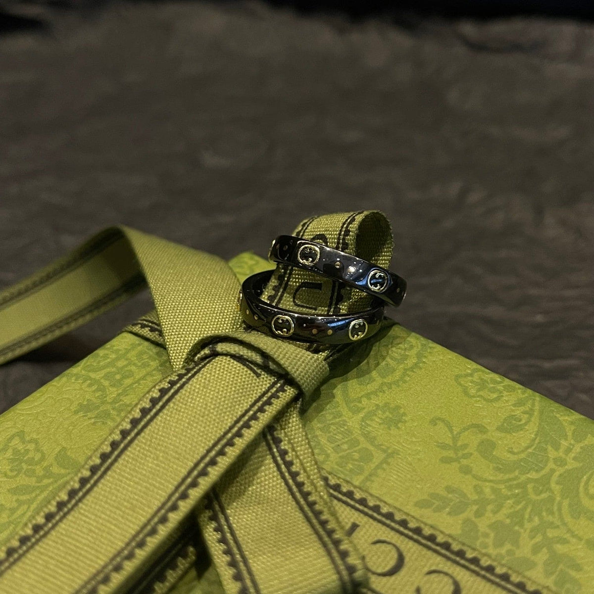 GG Icon Black Corundum Ring