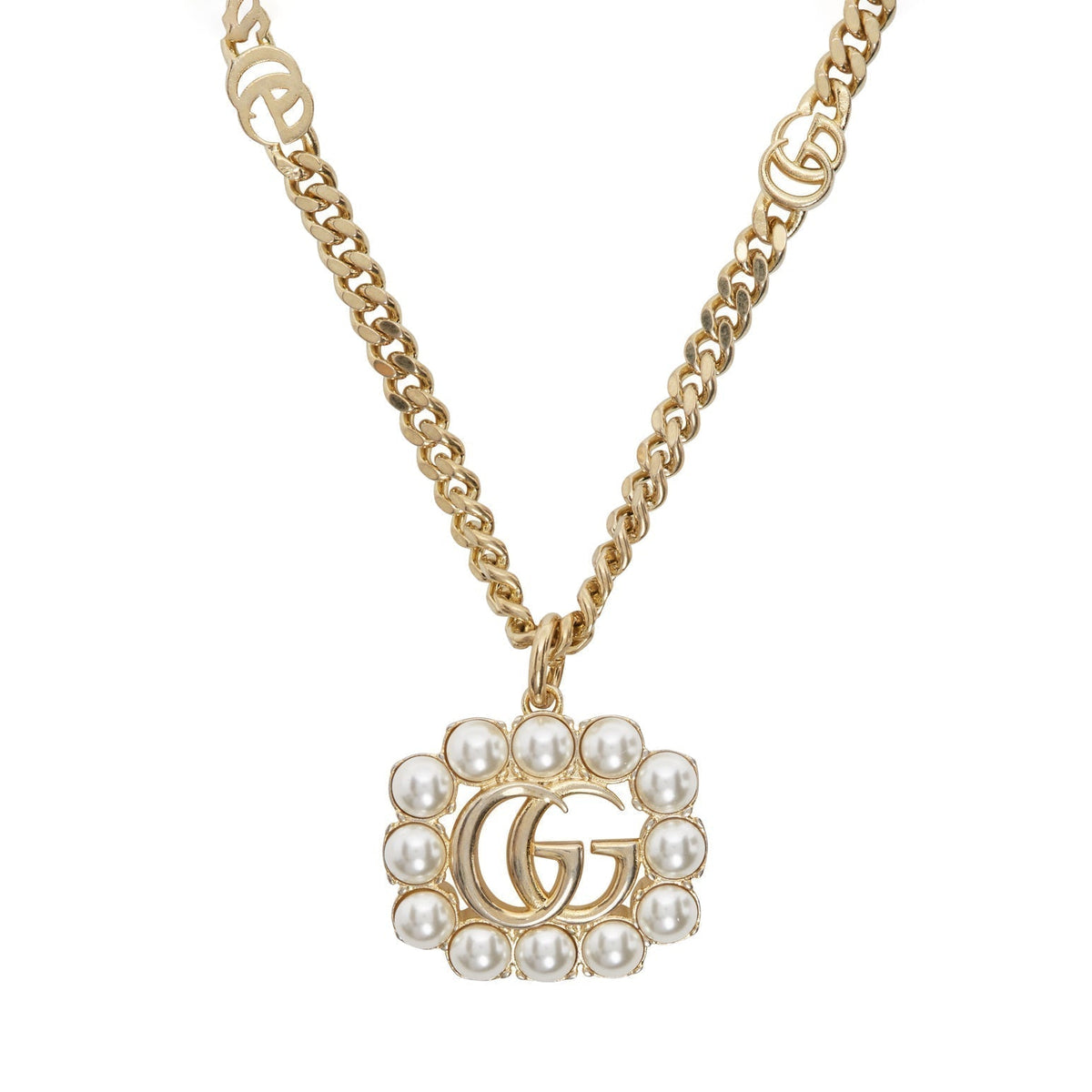 18K GUCCI Pearl GG Necklace