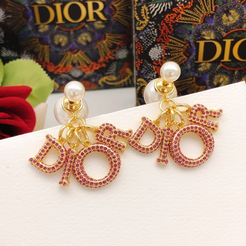 CD Tribales Pink Crystal Earrings