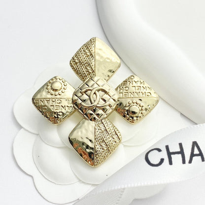 CC Rhombic Gold Brooch