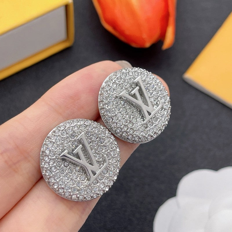 Louis Diamond Round Earrings