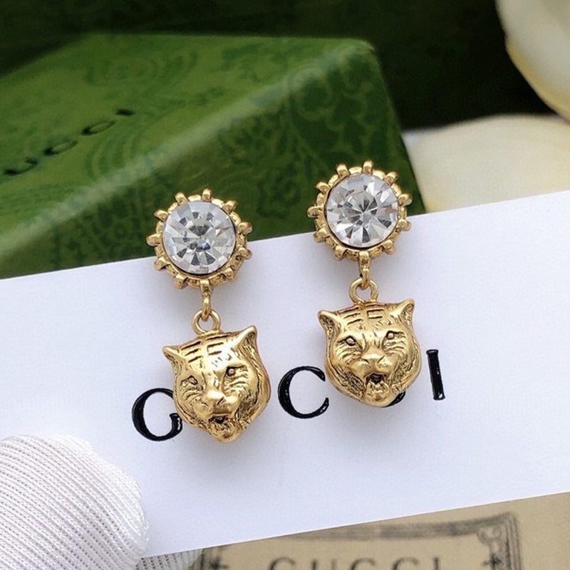 GG Tiger Drop Earrings