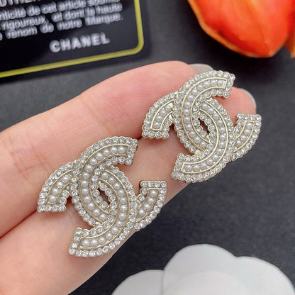 CC Pearl & Diamond Earrings