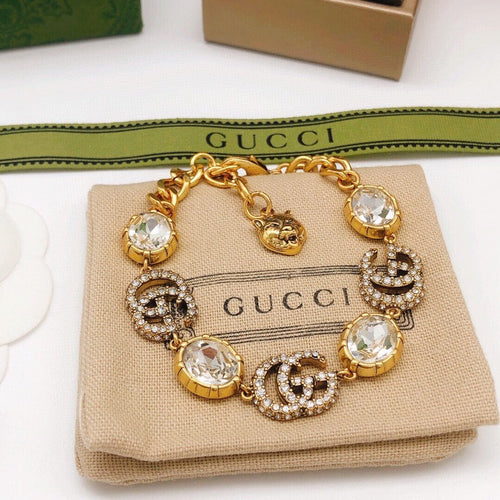 GG Crystal Gold Chain Bracelet