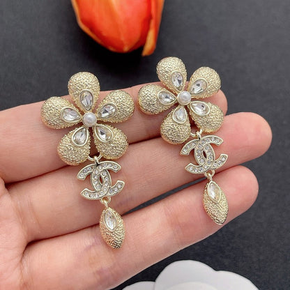 CC Flower Diamond Earrings