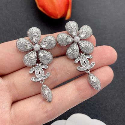 CC Flower Diamond Earrings