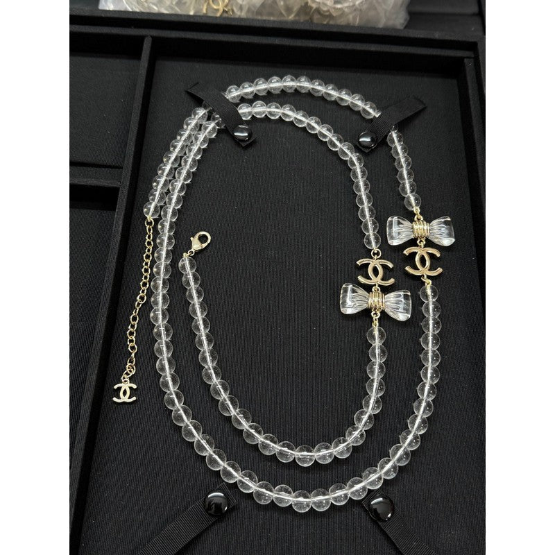 CC Transparent Beads Long Necklace