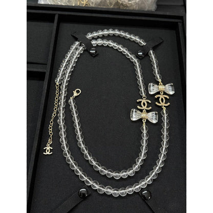 CC Transparent Beads Long Necklace