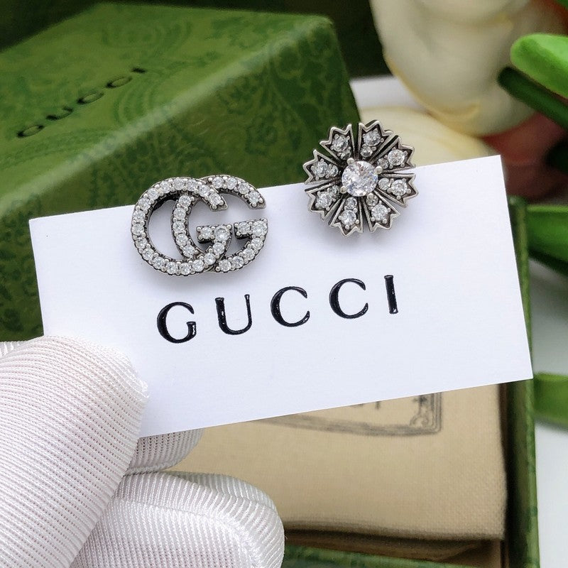 GG Diamond Flower Earrings