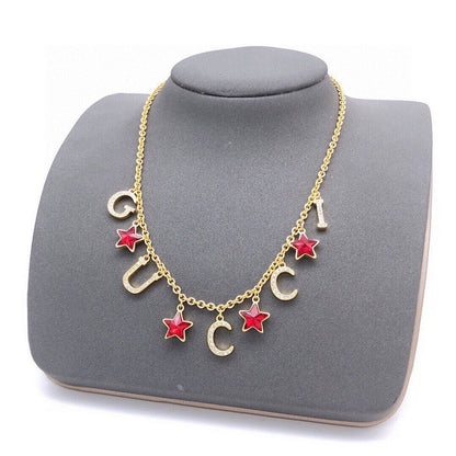 GG Red Star Crystal Chain Necklace