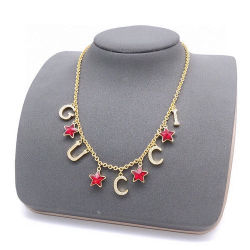 GG Red Star Crystal Chain Necklace