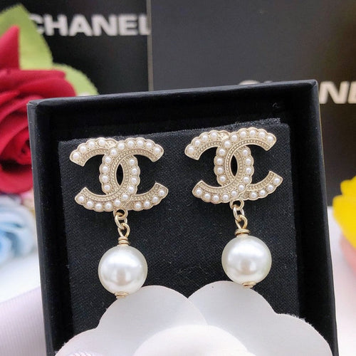CC Pearl Drop Earrings
