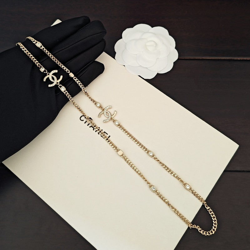 CC Crystal Long Necklace