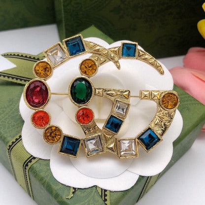 GG Color Crystal Brooch