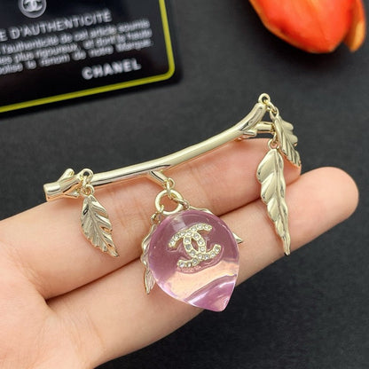 CC Pink Crystal Heart Brooch