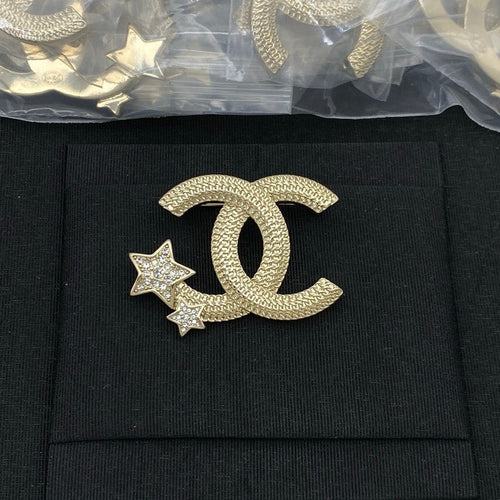 CC Star Gold Diamond Brooch