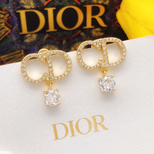 CD Diamond Drop Earrings