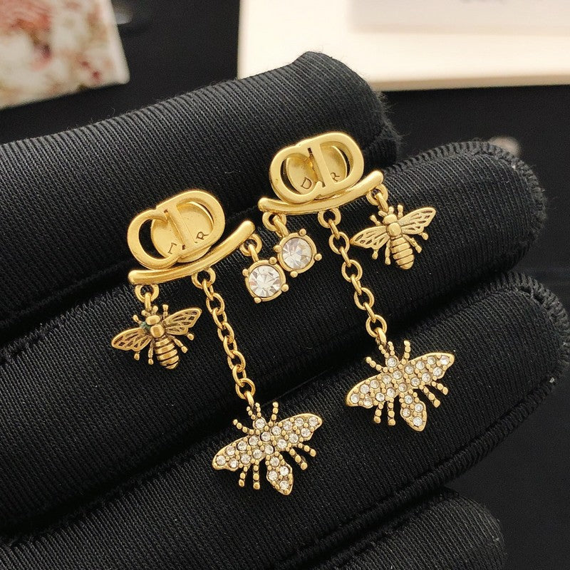 CD Tribales Diamond Bee Long Earrings